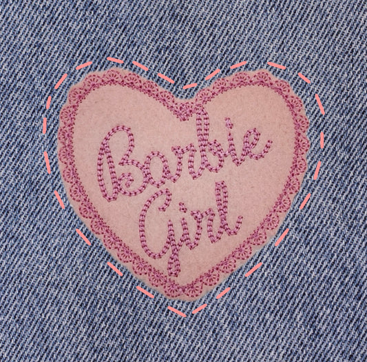 Barbiegirl cute heart patch