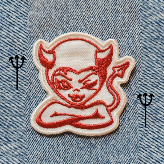 Devil girl outline patch